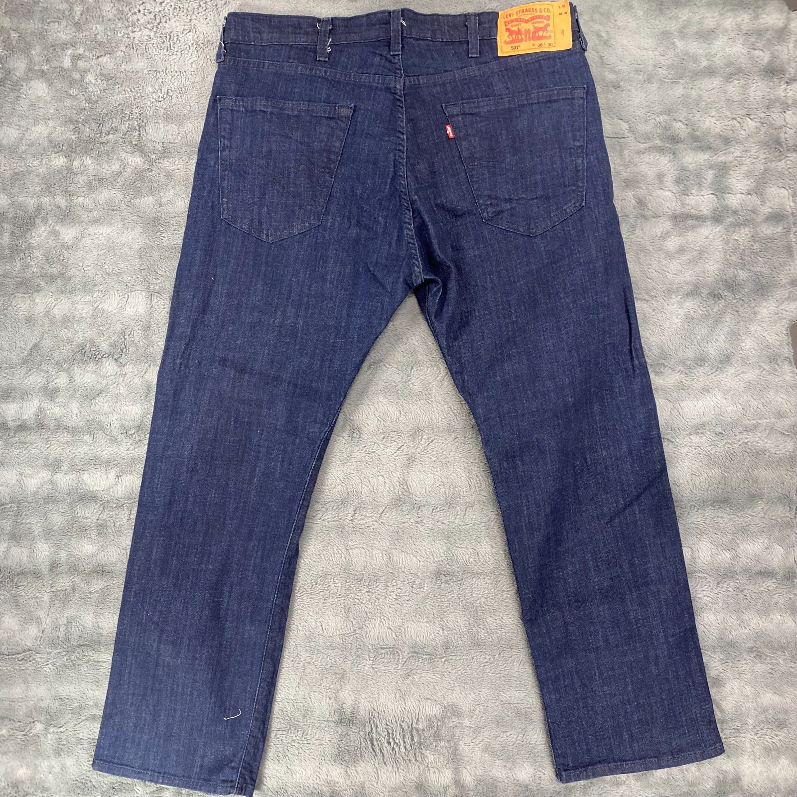 Levis 501 Men’s 38×30 Button Fly Straight Leg Denim Jeans Blue Dark Wash Pants