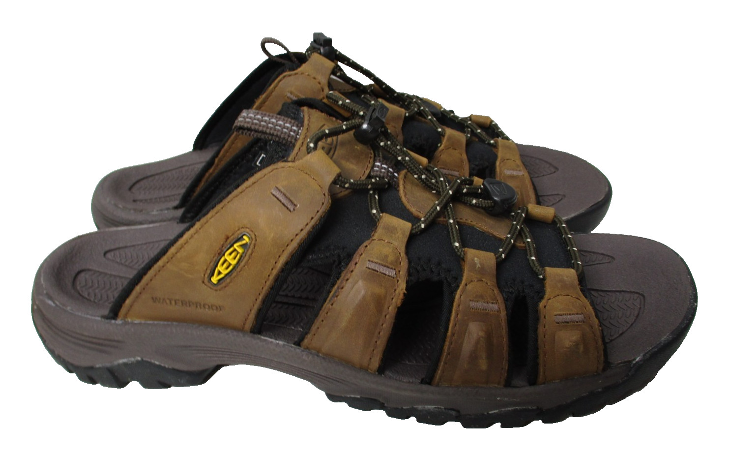 KEEN Targhee iii Mens Sz 10.5 Hiking Slides Sandals Brown Bison Waterproof