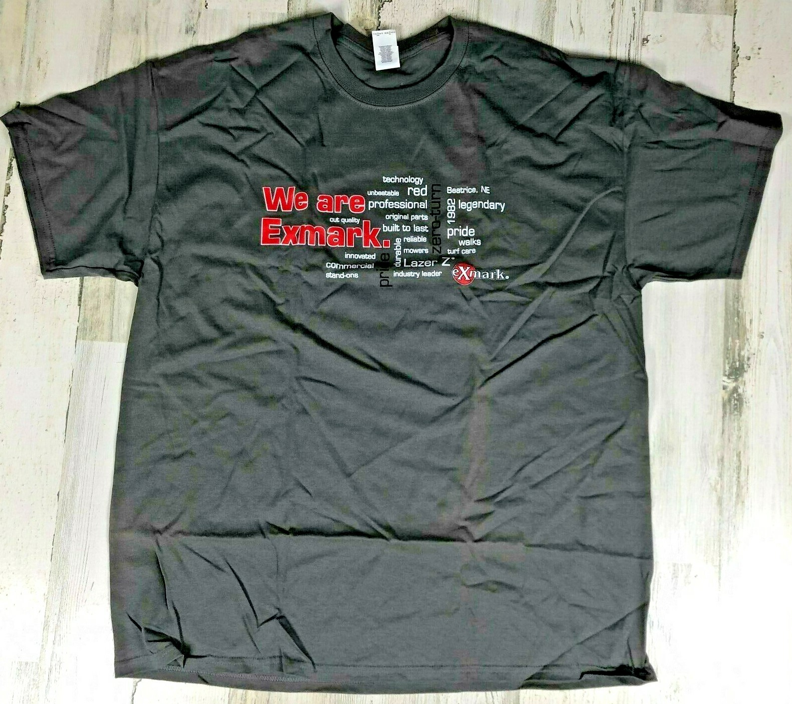 Exmark Commercial Mowers Graphic T-Shirt Gray 100% Cotton Landscaping Lawn Care