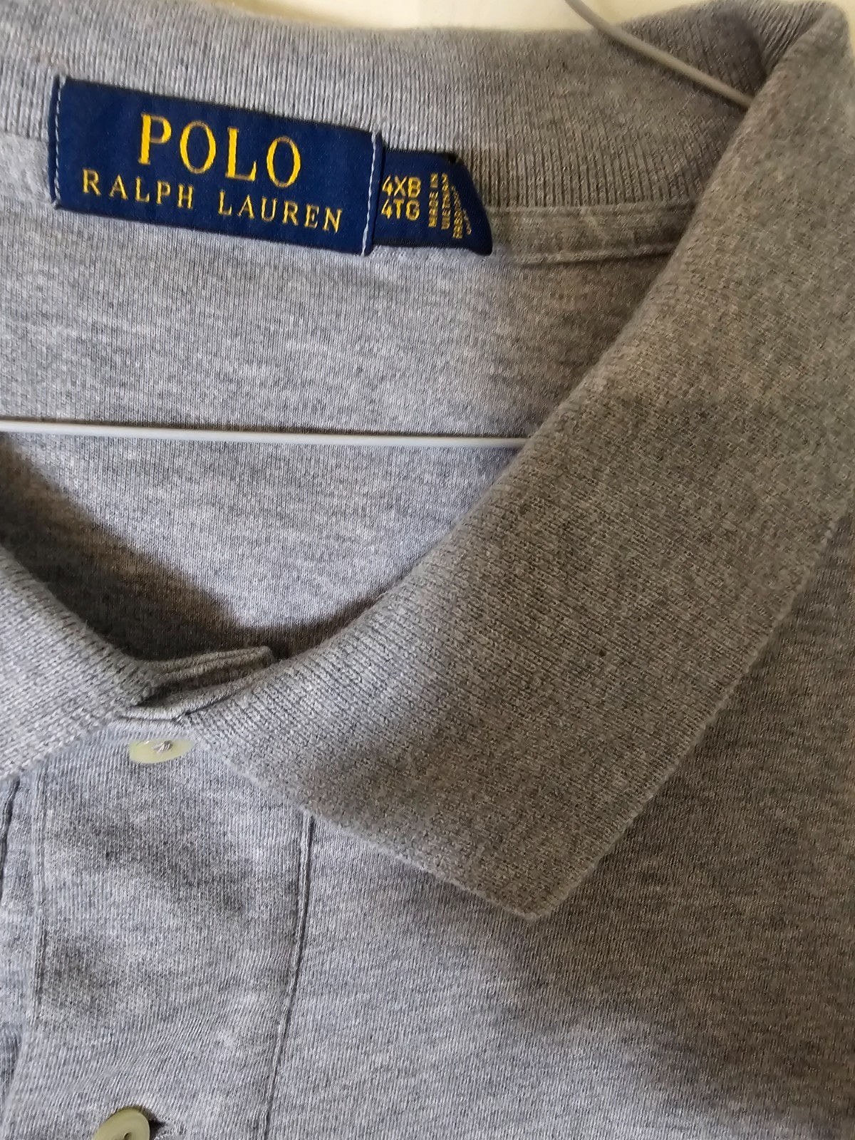 Polo Ralph Lauren Shirt Men’s 4XB Big&Tall Gray Short Sleeve Blue Pony