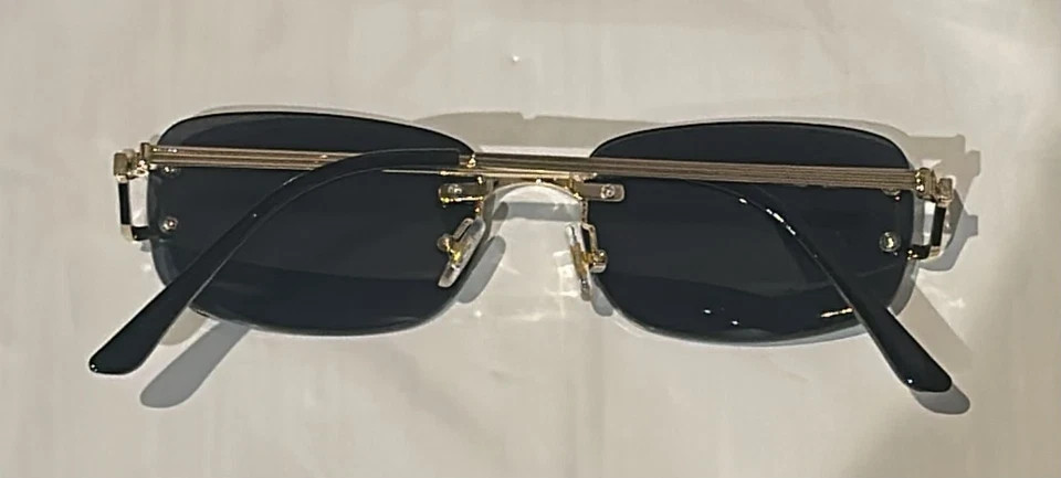 Cartier Big C Without Diamond Cut Black/Gray Frameless Less FREE SHIPPING