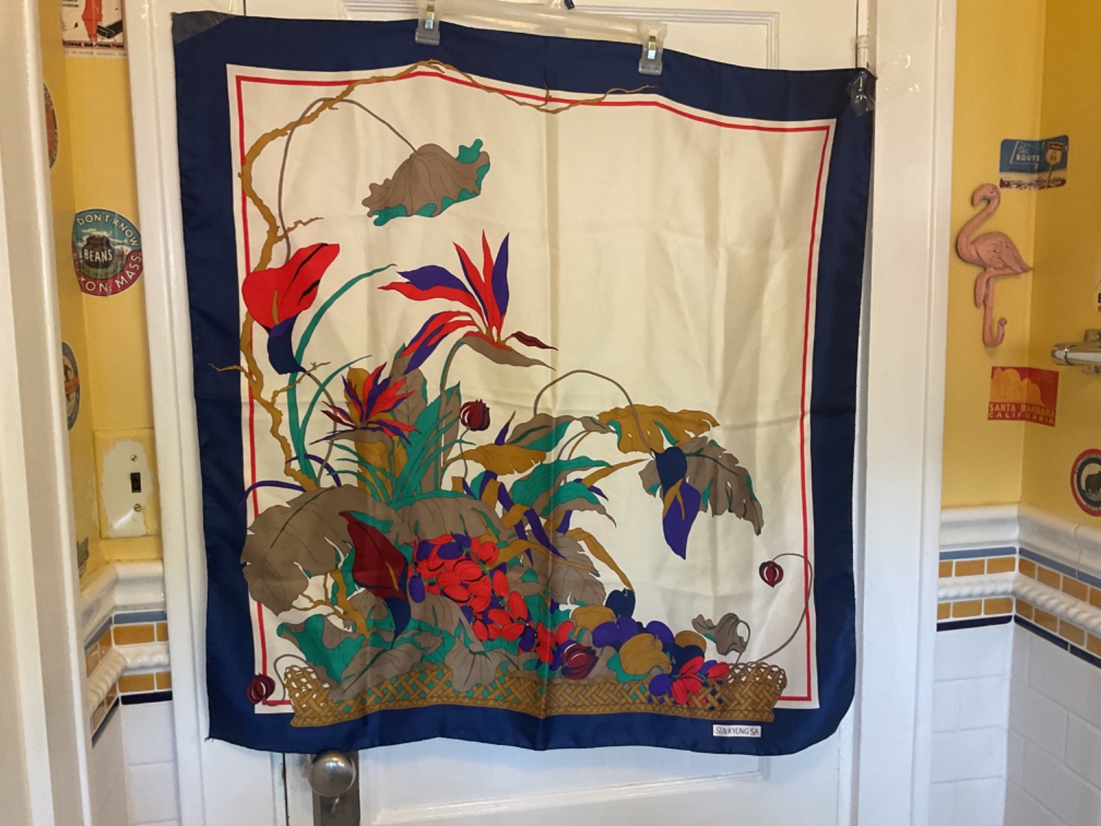 Sun Kyung Sa Multicolor Square Scarf 35” x 34”