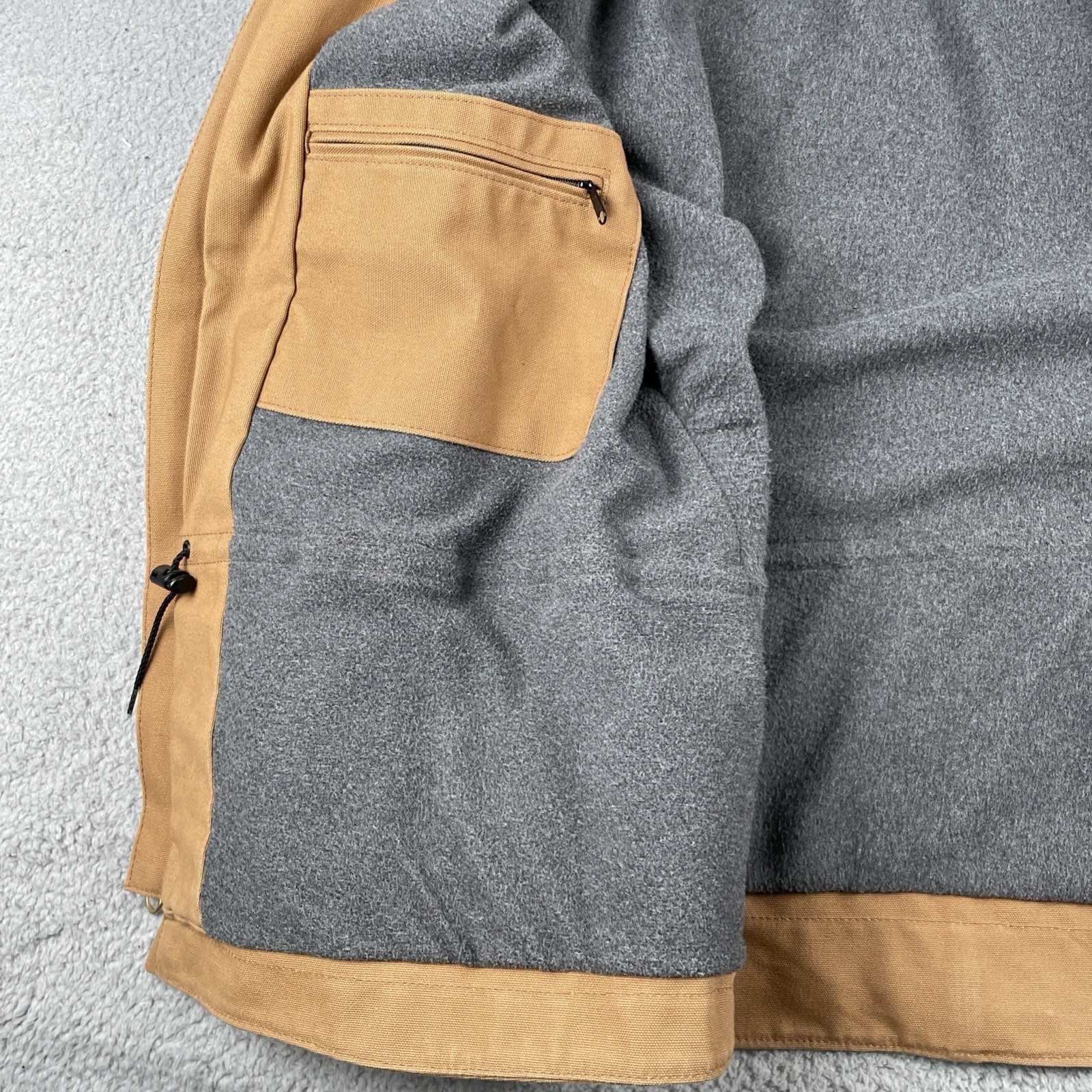 Carhartt Jacket Zip Up Hoodie Caramel Brown Fleece Lined Triple Stitched Large
