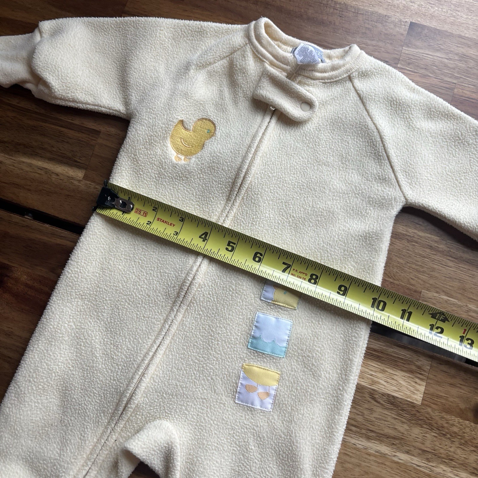 Vintage Carters Duckie Footed Sleeper Paste Yellow Fleece Baby Duck 6 Months