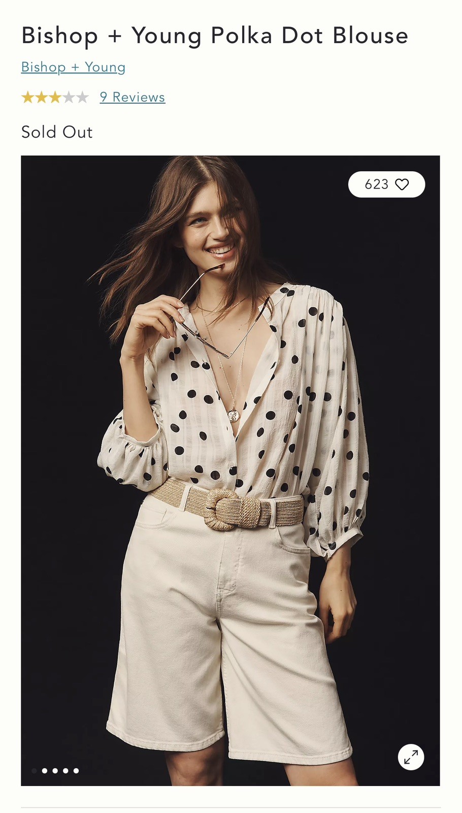 Bishop & Young – Juliette Polka Dot Blouse size L