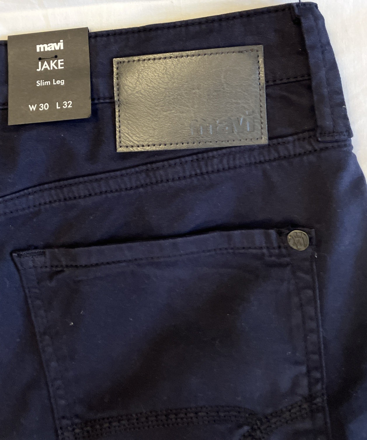 NWT~Mavi Mens Black Jeans~Jake Slim Leg~Sz W30 x L32~97% Cotton 3% Elastane~Nice