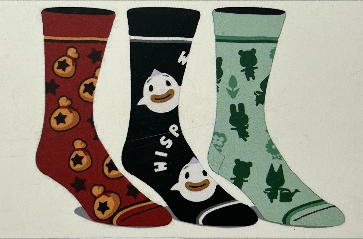 New Nintendo Animal Crossing Novelty Box Crew Socks – 3 pairs Size 10-13 (SH4)