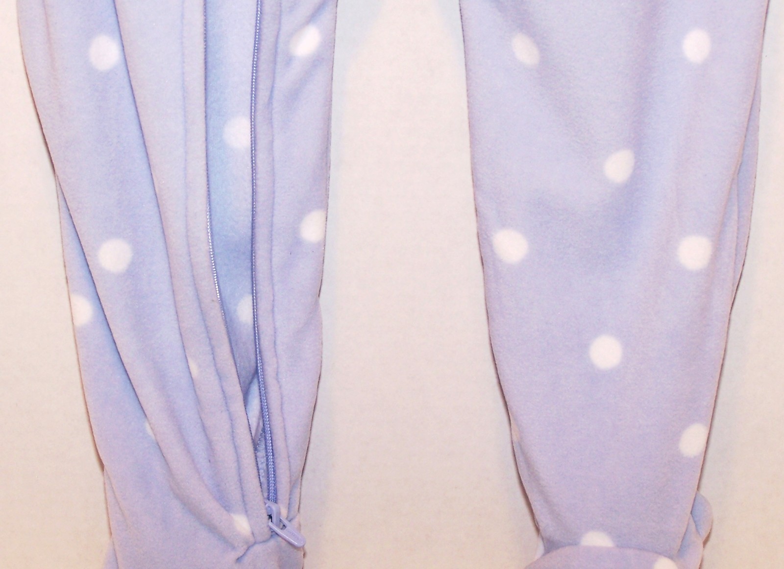 New CARTERS 1pc FLEECE Zip FOOTED Blue White Dot PRINCESS PAJAMAS PJs 24 months