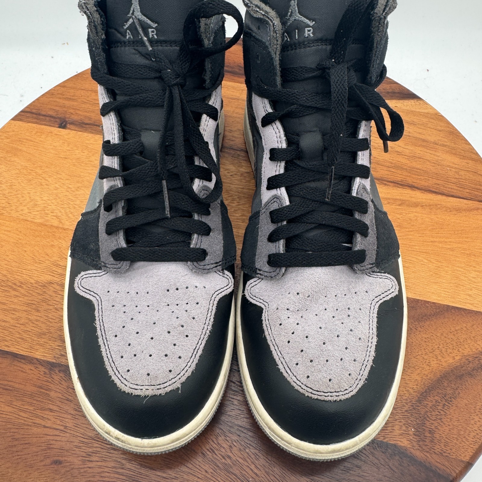 Nike Air Jordan 1 Mid Craft Inside Out Black Grey Mens 11.5 Basketball Sneakers