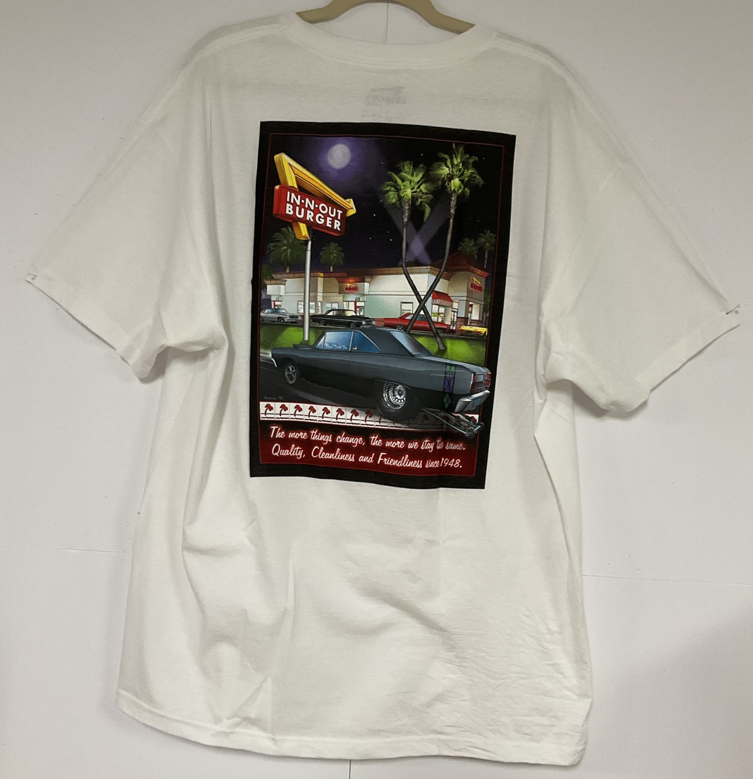 In-N-Out T-Shirt Mens 2XL White Graphic California Casual 100% Cotton NWOT