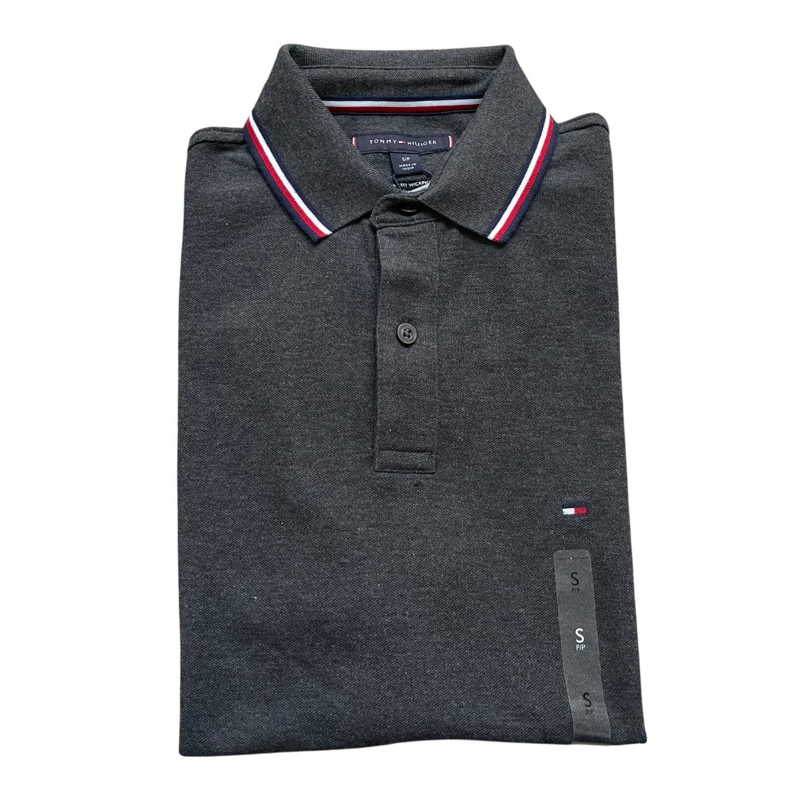 Tommy Hilfiger Men’s Quick Dry Wicking UV Protection Stripe Tipping Polo Shirt