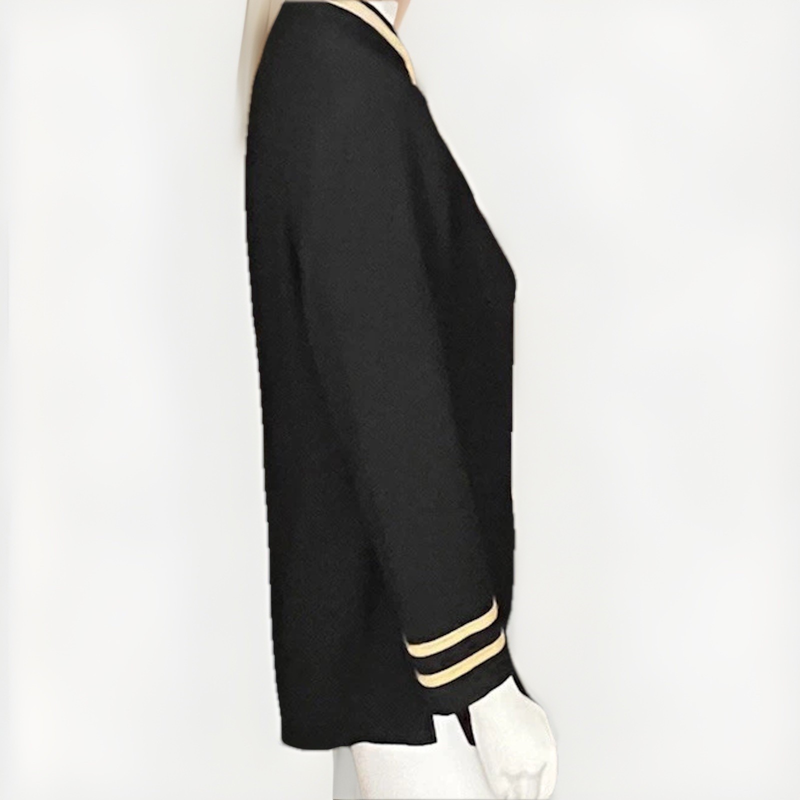 Depeche Mode Vintage Black Wool Blazer Gold Buttons/Stripes Size 10