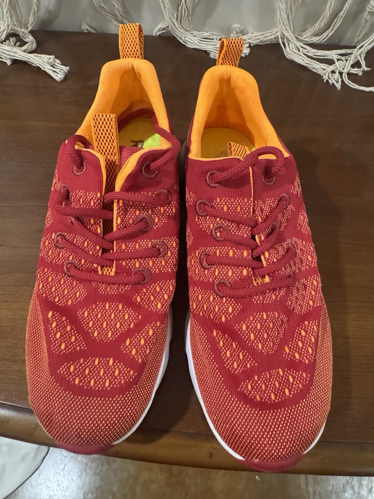 Reebok Unisex Low Top Lace-Up Sneakers Pink/Orange/White Rubber Outsole