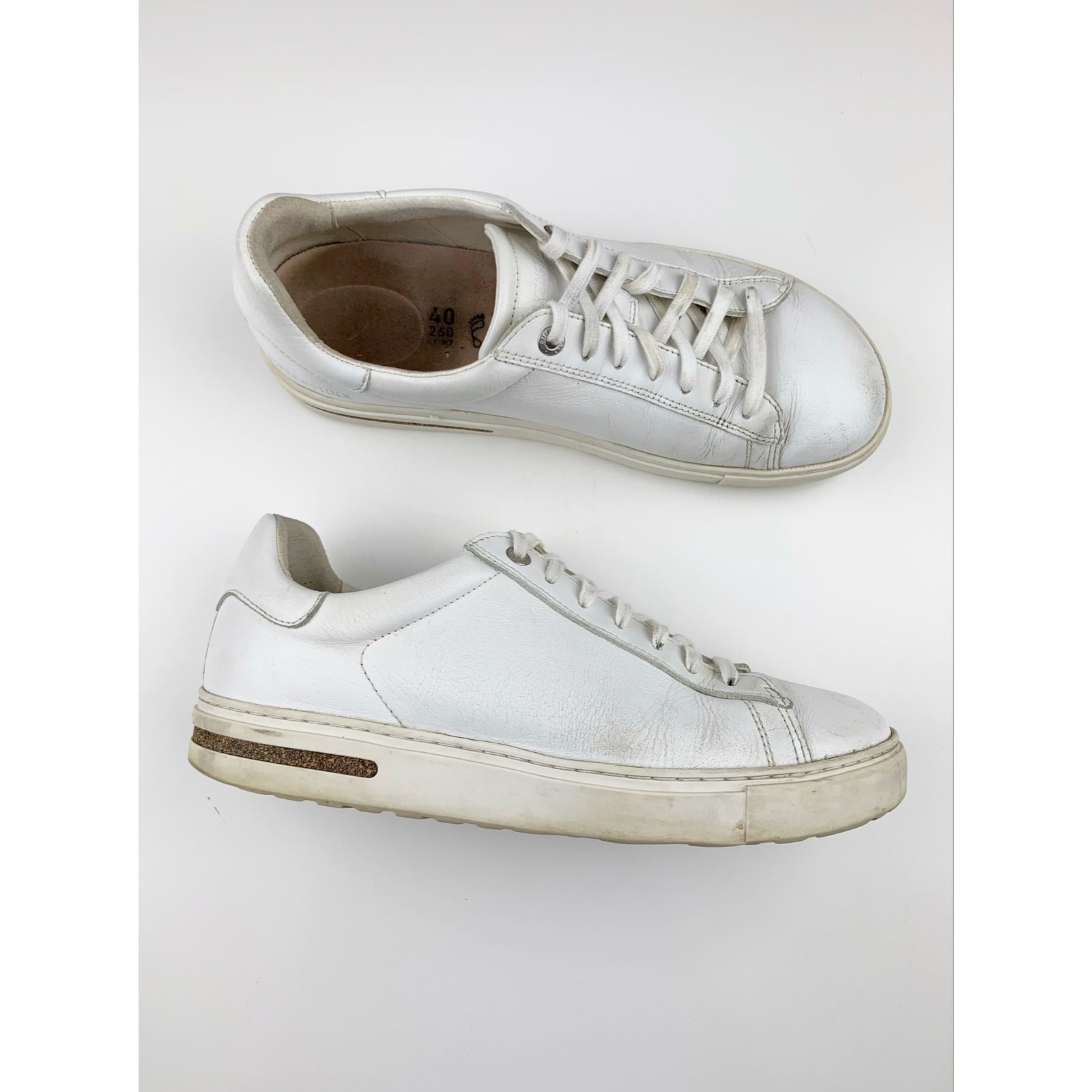 Birkenstock Bend Low White Leather Sneakers Lace Up Comfort Shoes 40 W 9 M 7