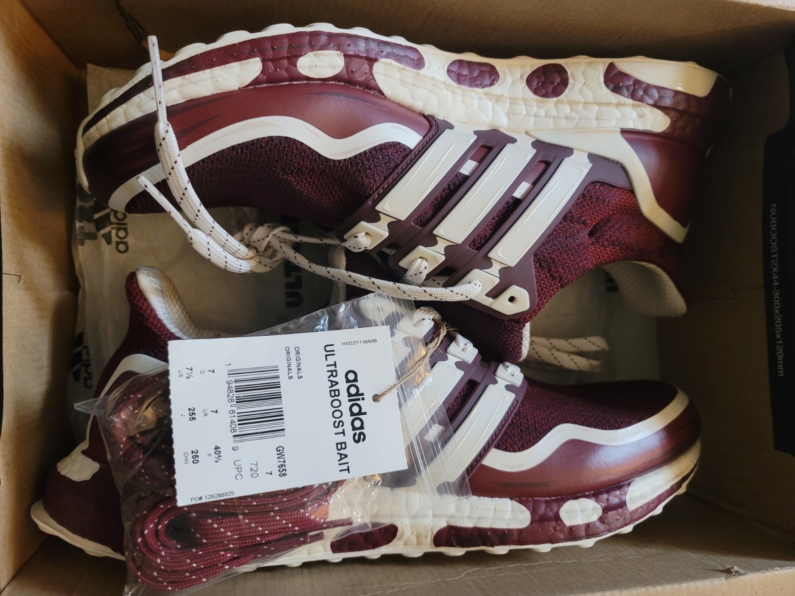 Adidas BAIT x Attack On Titan x UltraBoost burgundy/white/maroon Size 7.5