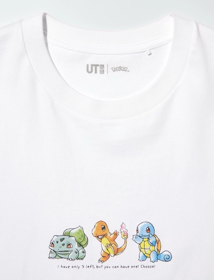 Uniqlo UT Japan Pokémon 30th Anniversary Tee White Charmander Squirtle L/XL