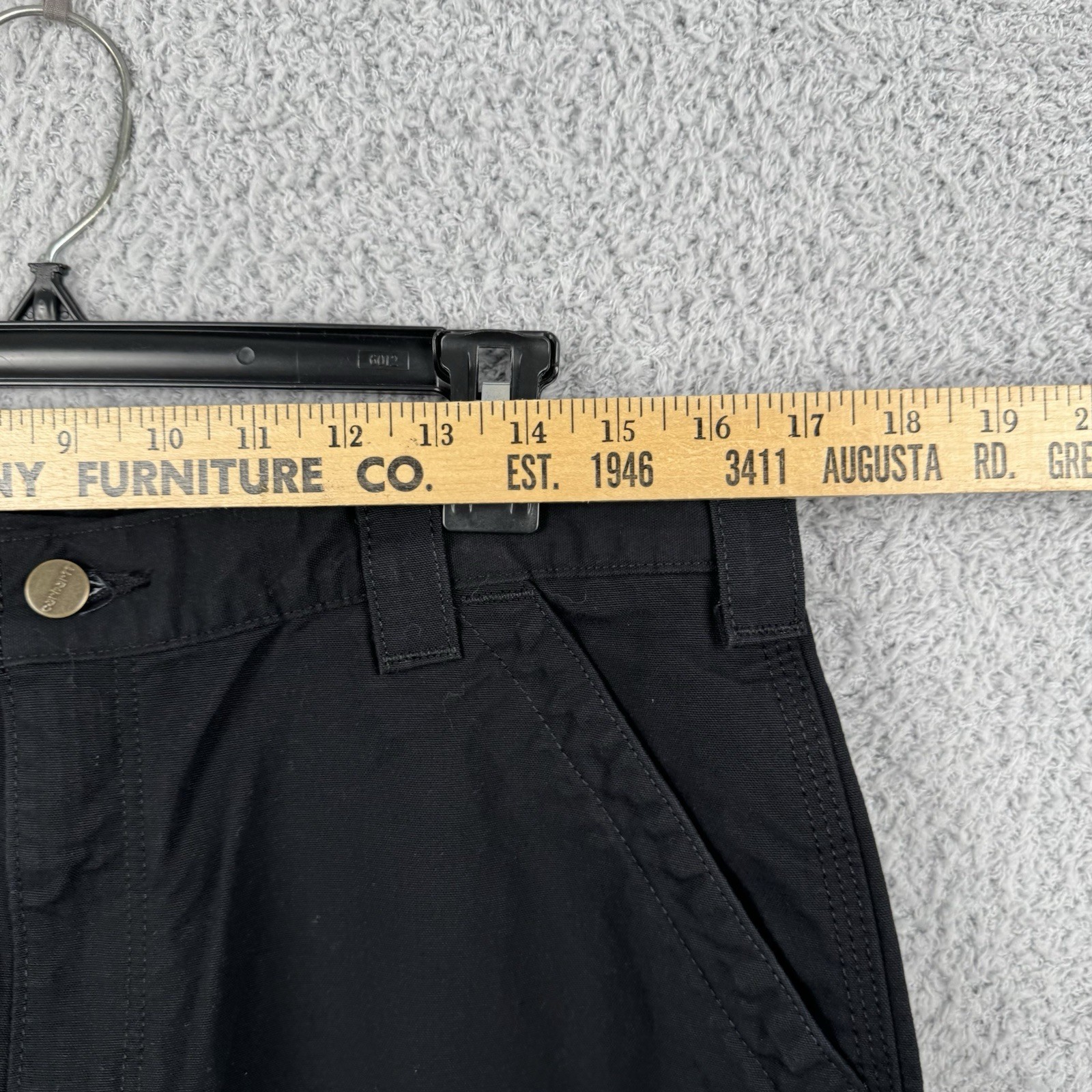 Carhartt Mens Black Utility Work Pants Loose Fit Canvas 35×34 BN0151-M NEW