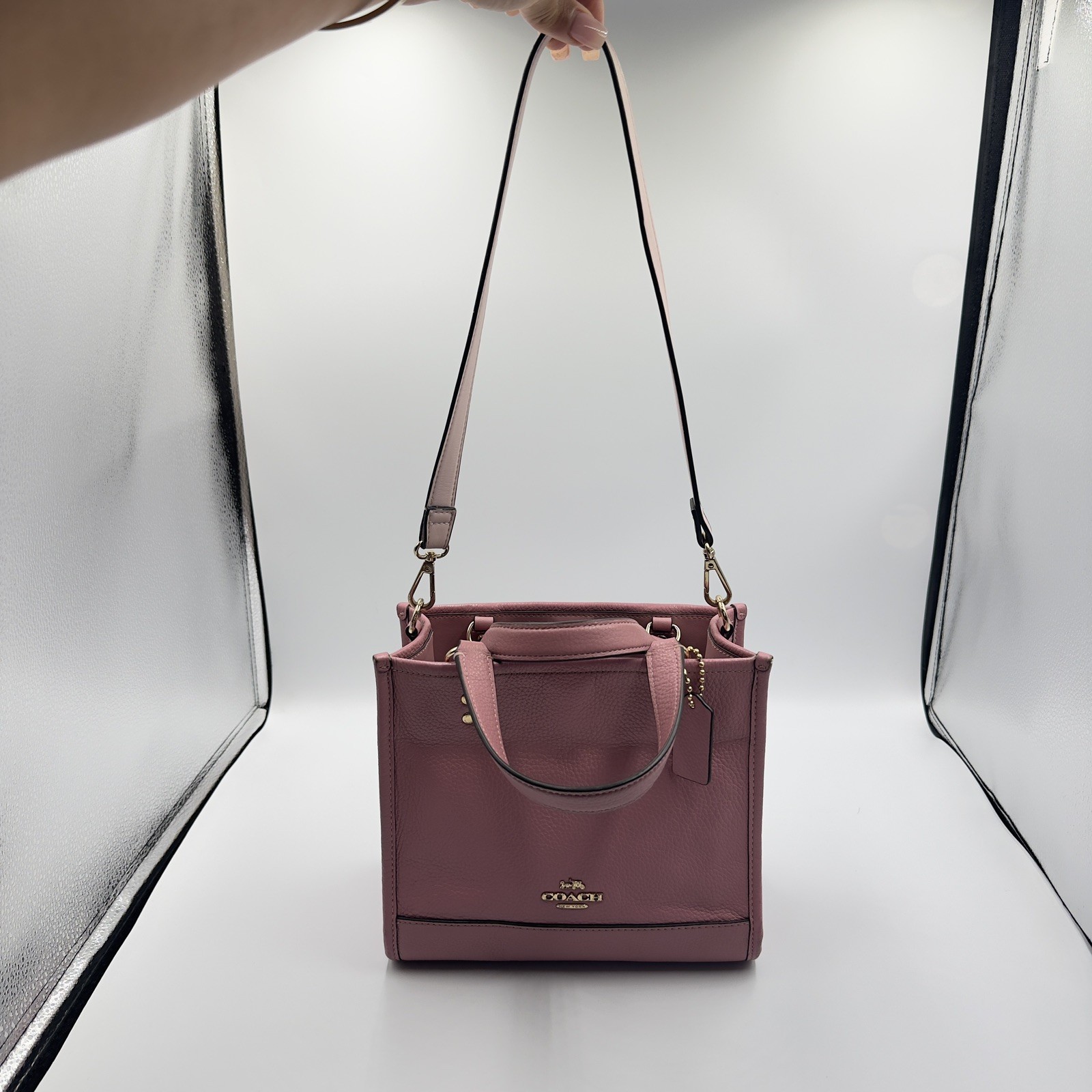 Coach Dempsey Tote 22 In True Pink Style C0971 Small Pebbled Leather bag