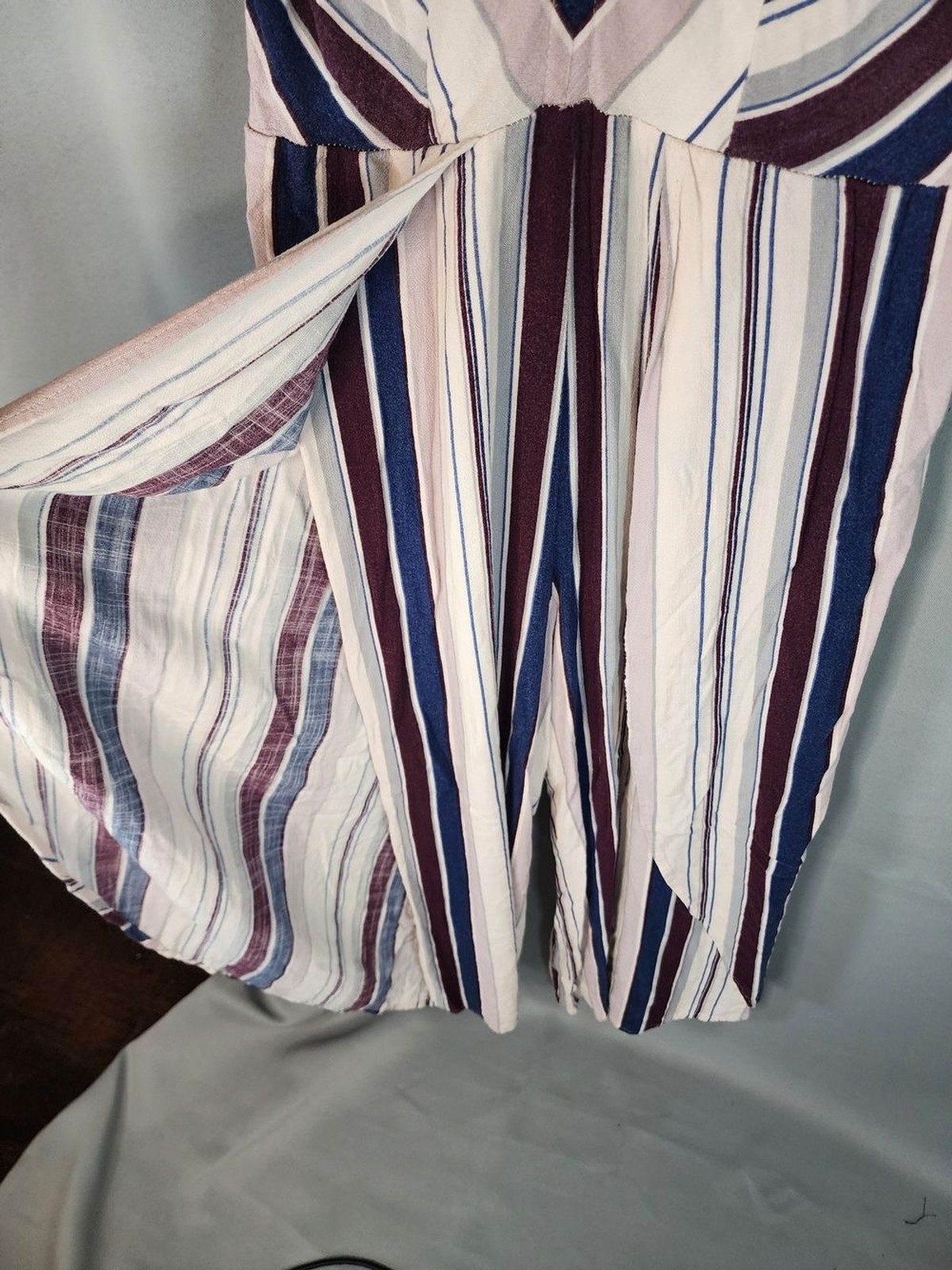 Xhilaration Navy, White & Purple Striped Knit