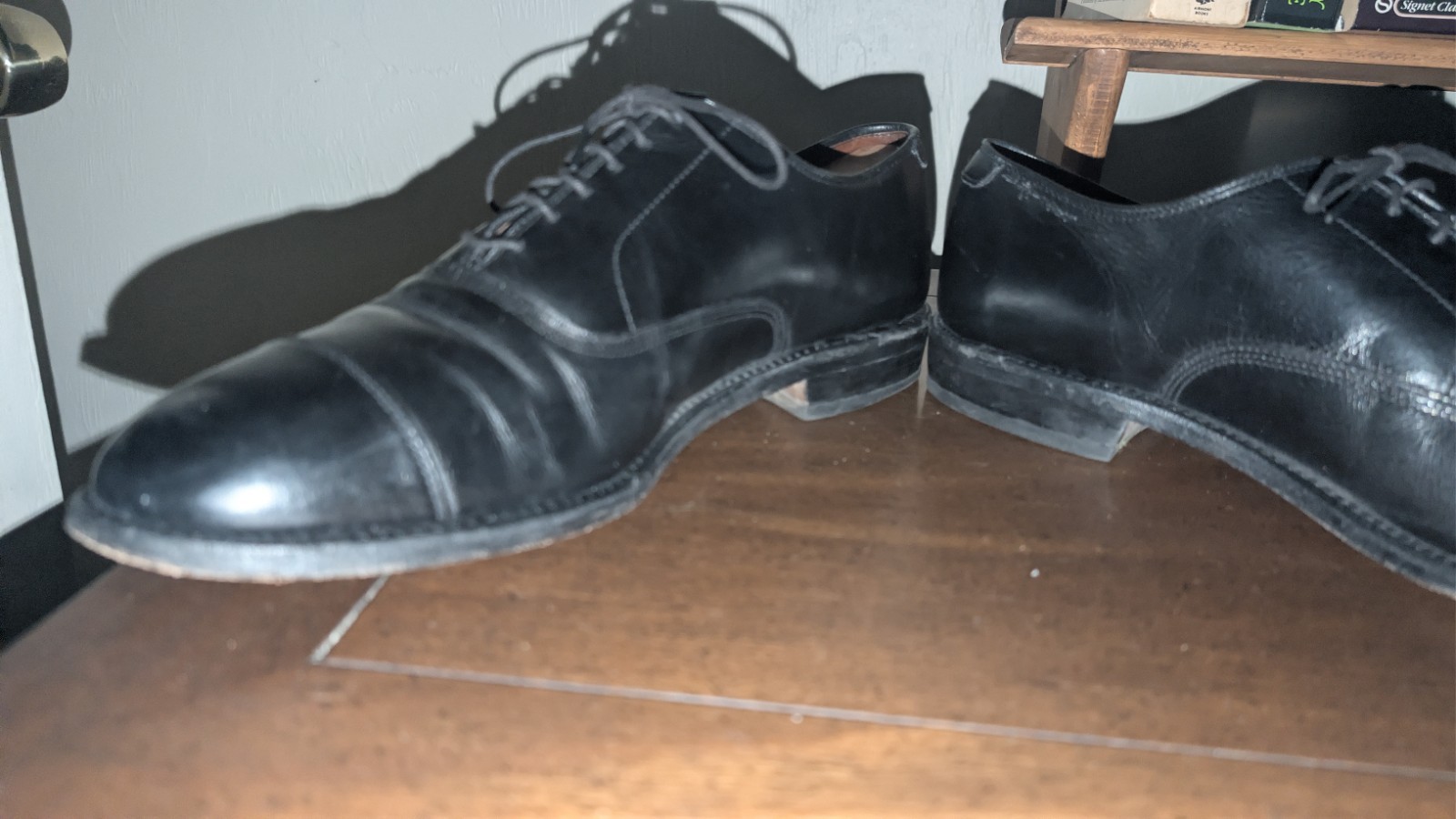 Allen Edmonds Park Avenue Cap Toe Oxford Black Leather Dress Shoes Mens 9.5 D