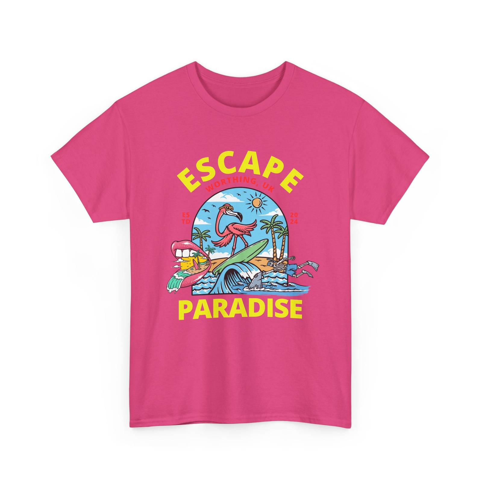 Worthing UK T Shirt, Funny Tropical surfing Shirt, Beach Quote