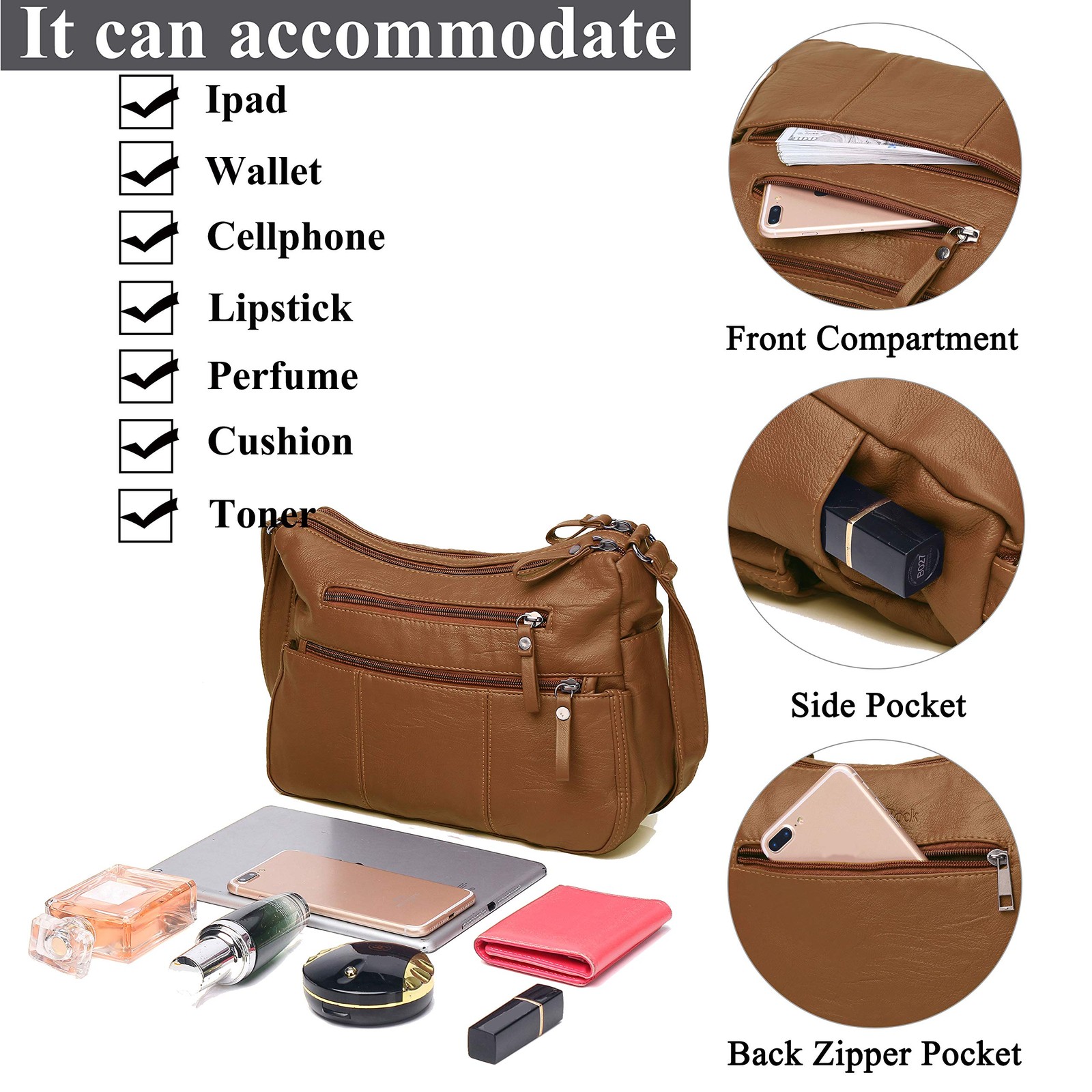 Purses for Women Soft PU Leather Shoulder Bag Ladies Crossbody Purse and handbag