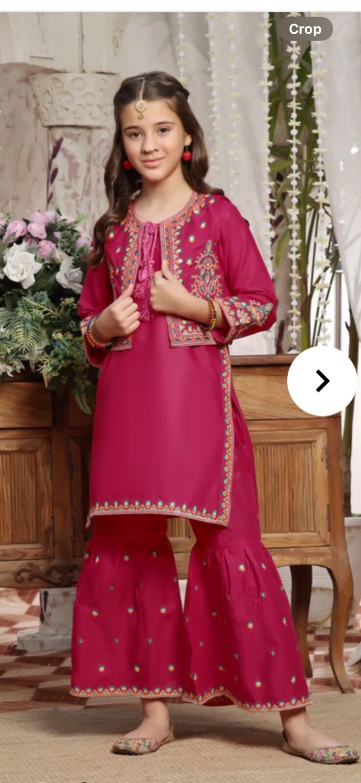 Pakistani Girls Kids Kameez Shalwar With Koti Vest 3 Pc Size 32 8/9 Years Dewali