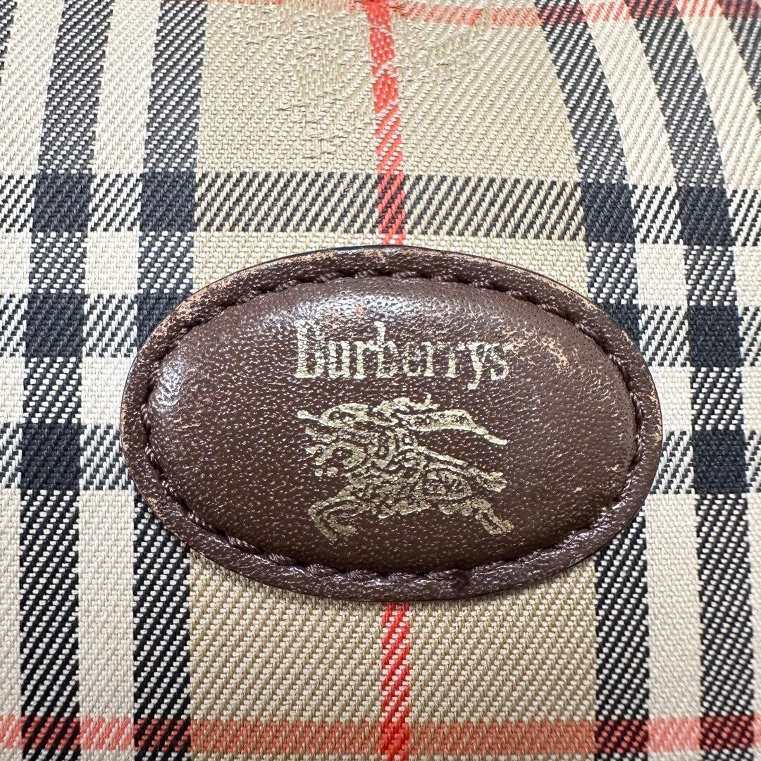 Burberrys Nova Check Canvas Leather Oval Camera Bag Vintage Shoulder Auth