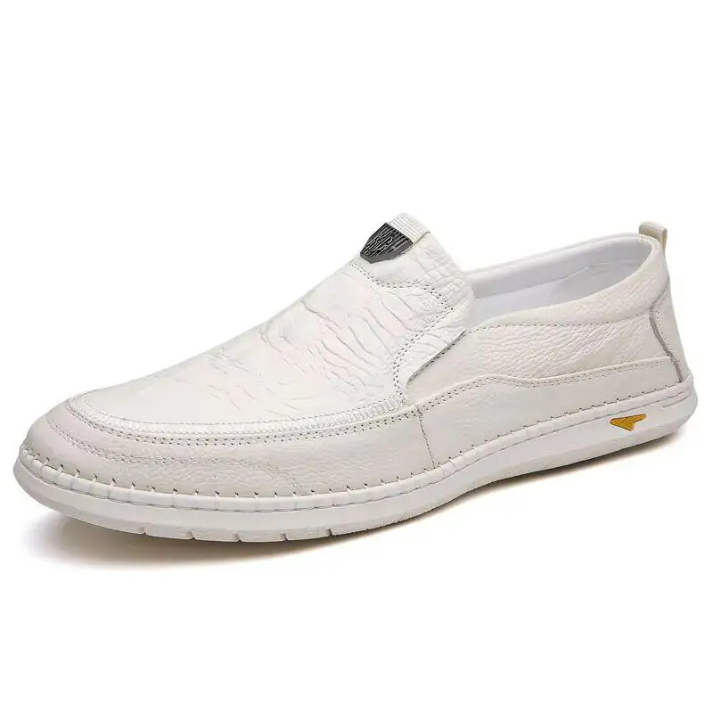 Men’s Casual Breathable Loafer Genuine Leather Moccasin Hollow Out Driving Shoes