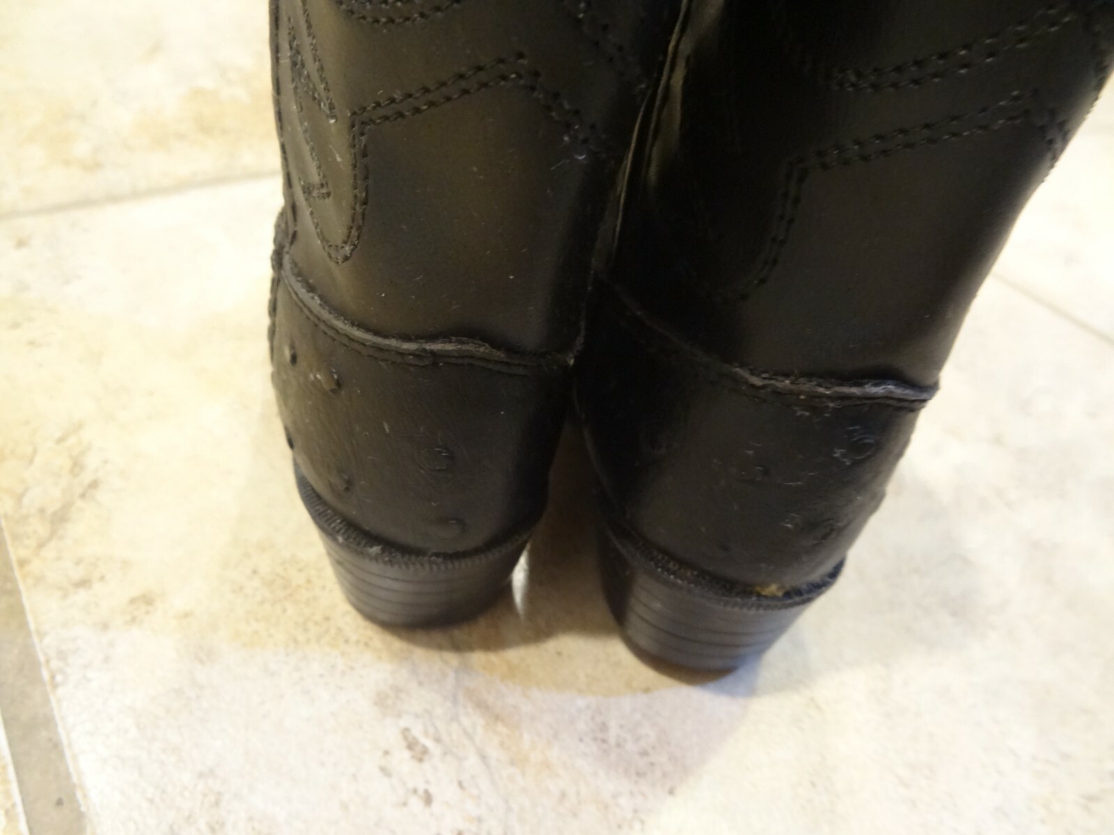 Children’s Size 5 Black Leather Western Boots by A Jama Product **VERY NICE**
