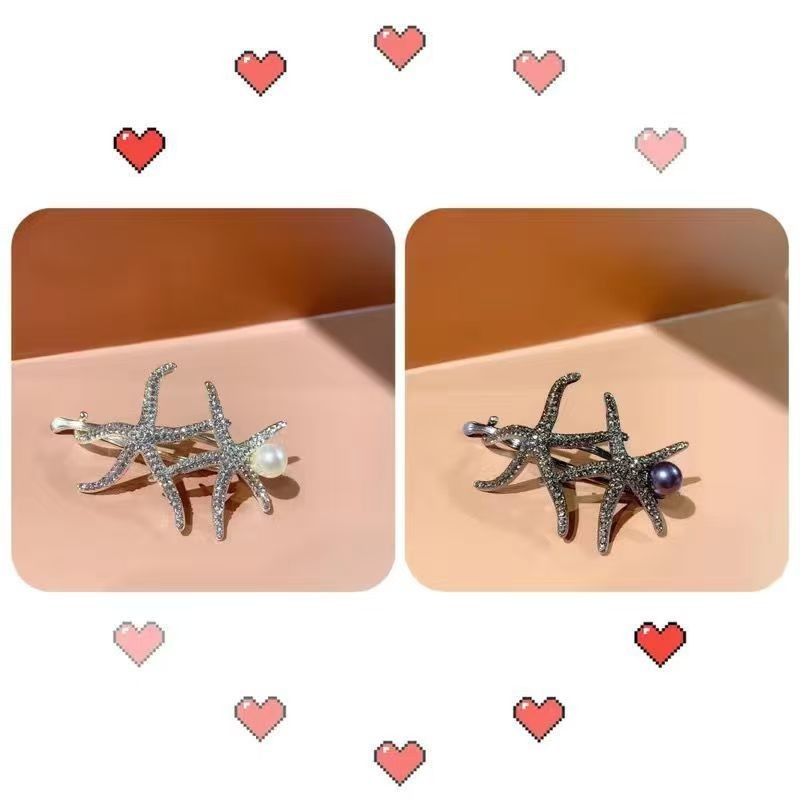 Hair accessories copper alloy zircon hair accessories starfish simple gift