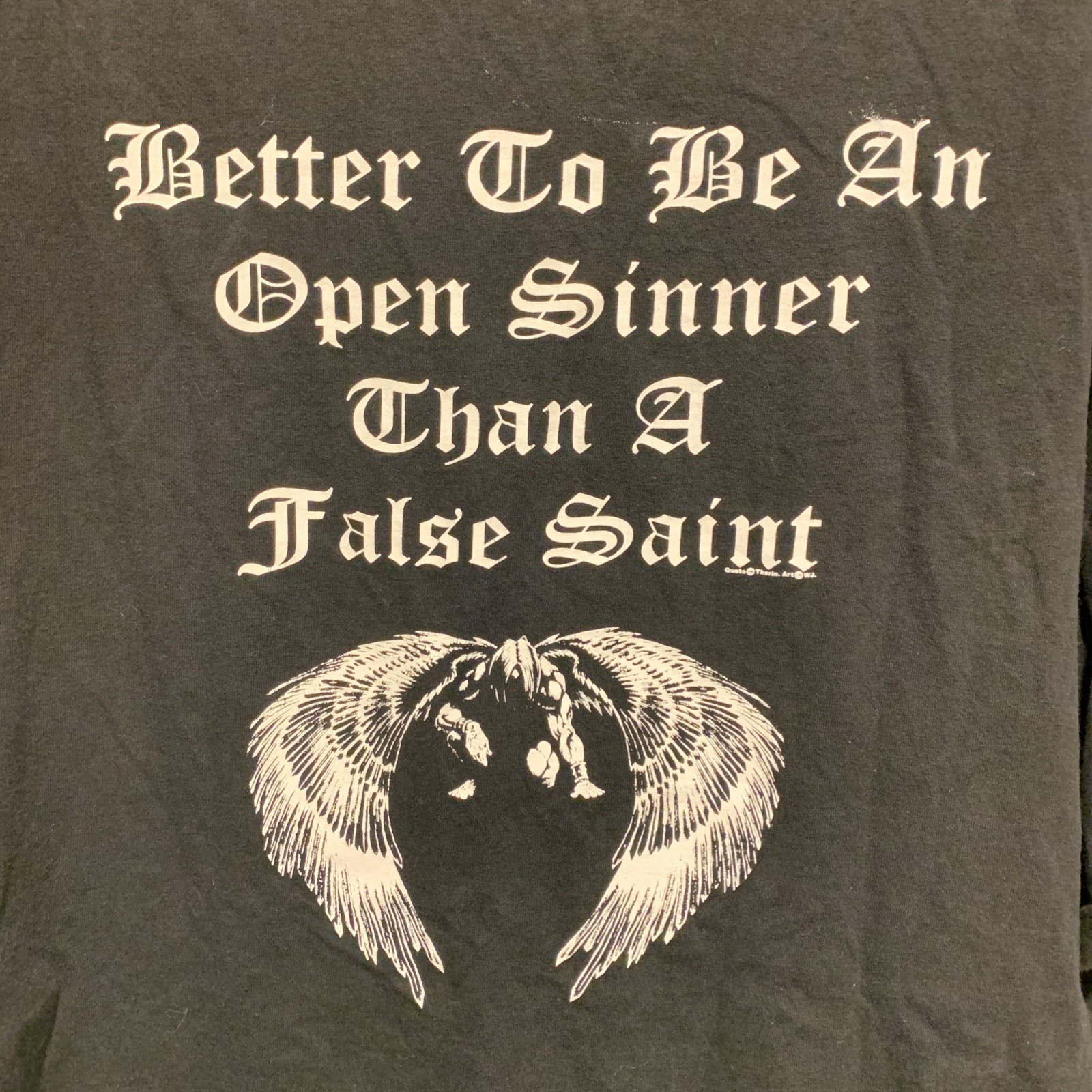 Wicked Jester Graphic T Shirt Mens 2X Black Red Open Sinner VS False Saint Y2K
