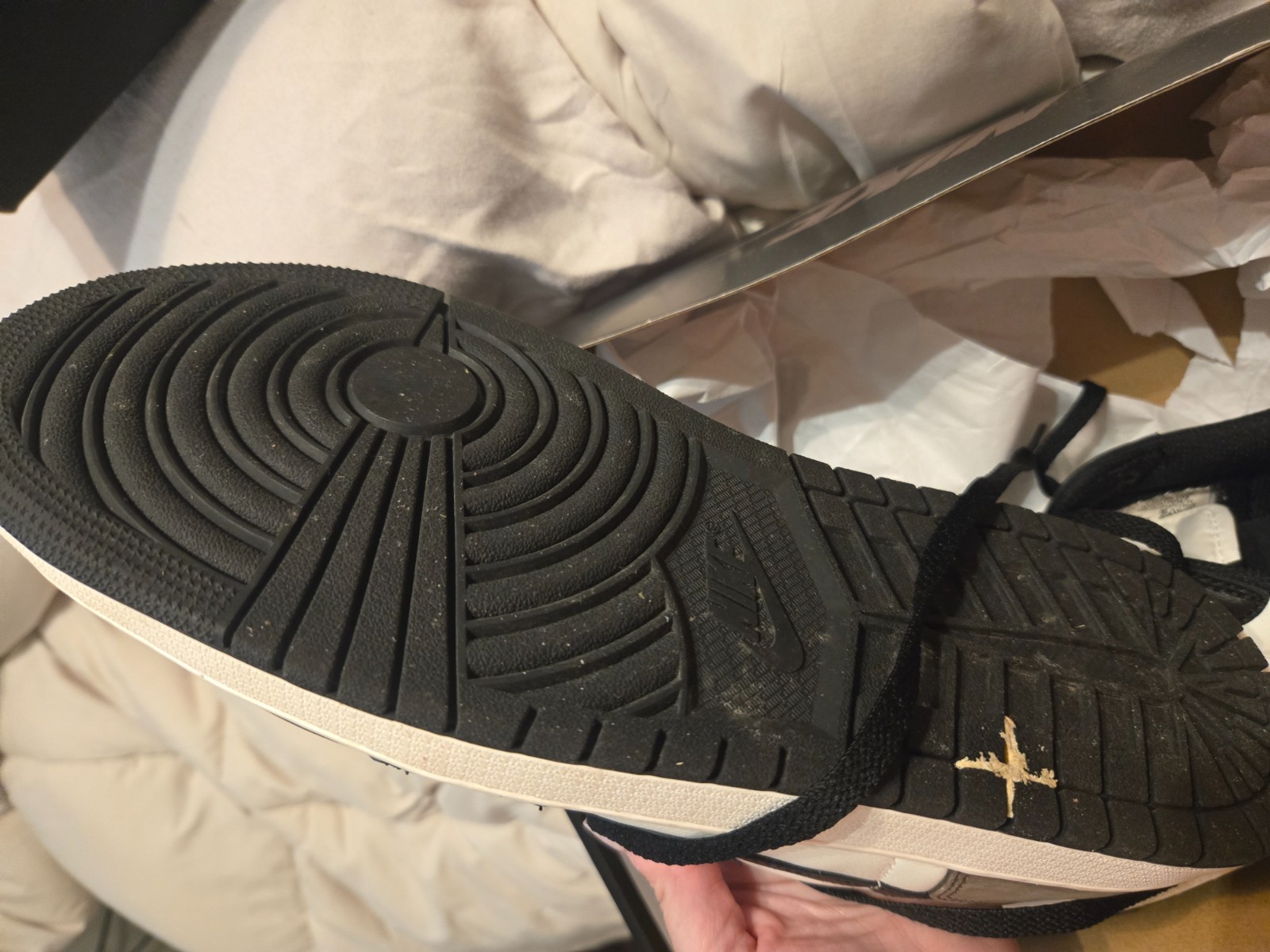 Size 13 – Air Jordan 1 Retro OG Low Mocha. Worn only one time.