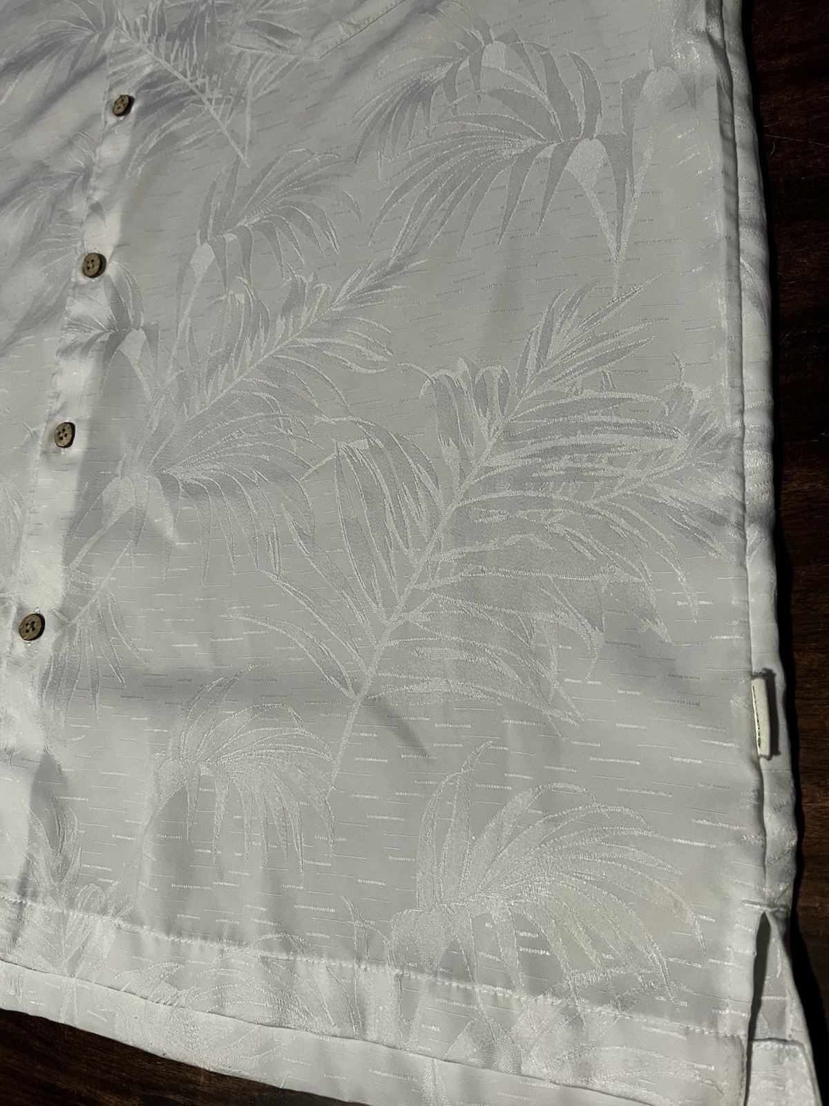 XL Cubavera White/ White Floral Short Sleeve Button Down With Collar
