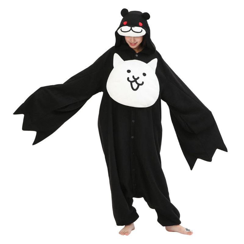 SAZAC The Battle Cats Neko Black Ma Cosplay Kigurumi Fleece Pajamas SZC-348