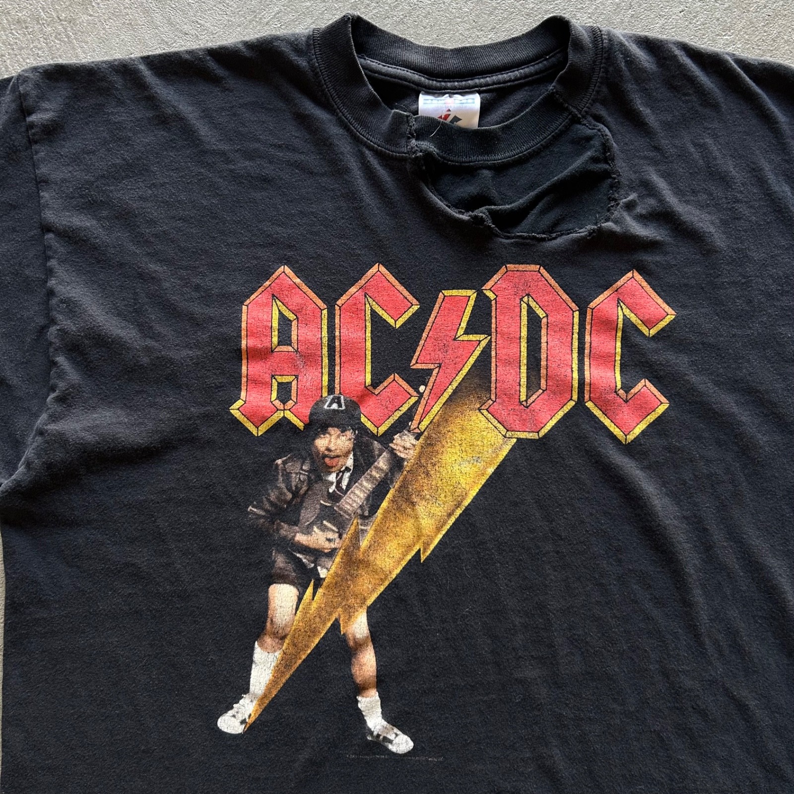 Vintage 2003 AC DC High Voltage Shirt Size XL Black Hard Rock Band Angus Young