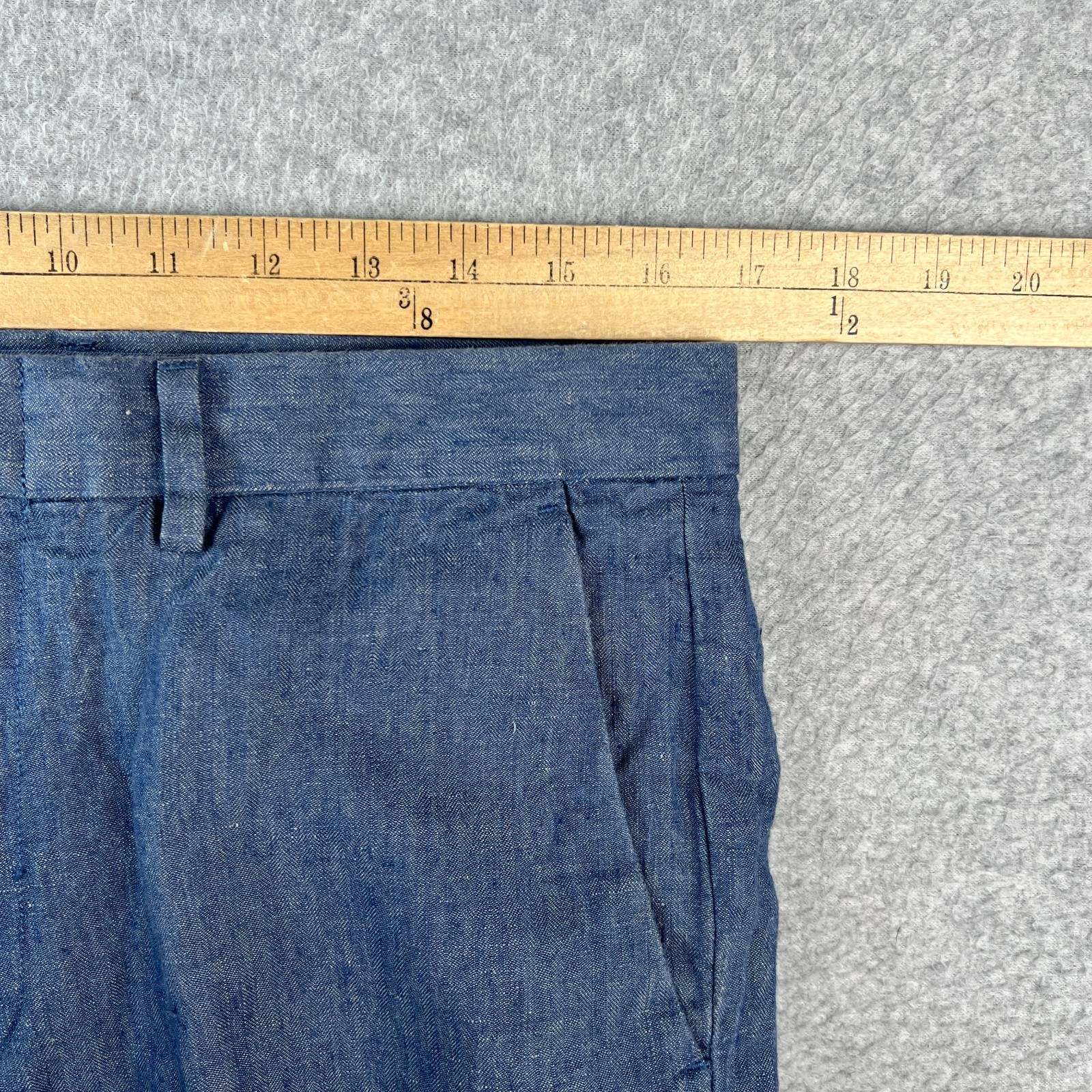J Crew Bowery Slim Fit 100% Linen Mcnutt Pants 32×32 Mens Blue Lightweight