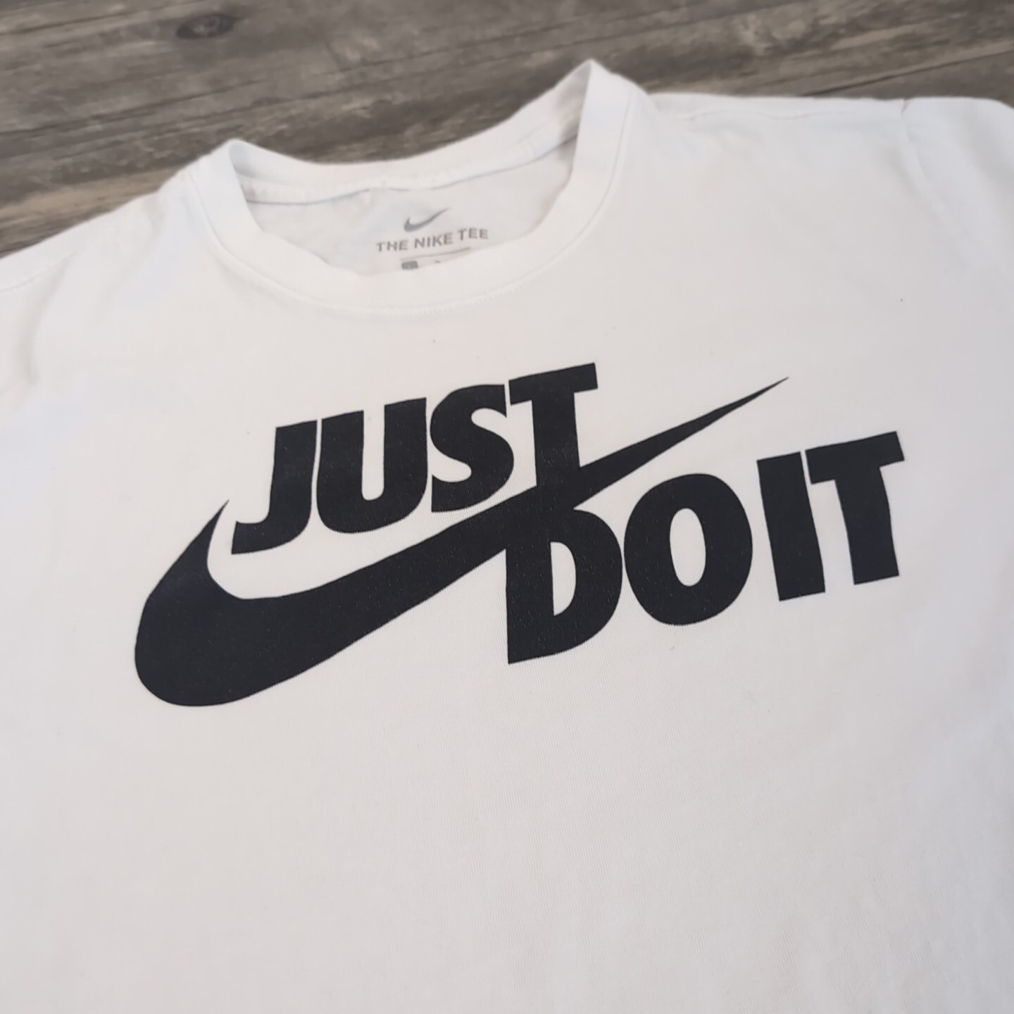 Nike Tee Just Do It White Mens Large T Shirt Sportswear Short Sleeve Athletic