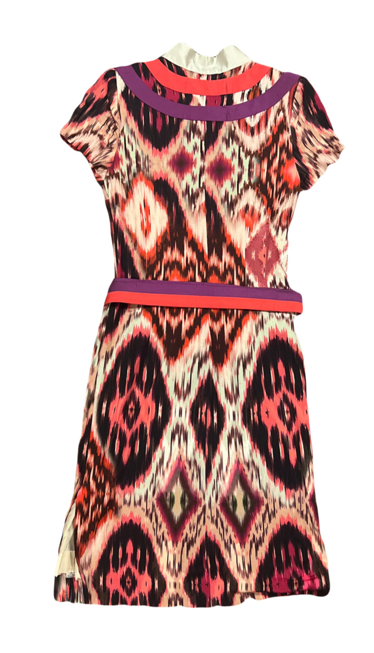 Paola Quadretti Alta Moda Firenze Ikat Print Dress Made Italy Women’s Size Small
