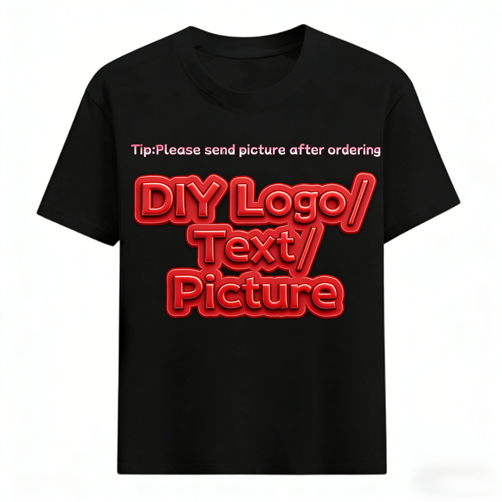 Custom DIY T-Shirt Personalized with Your Logo Text Photo Unisex Short Sleeve