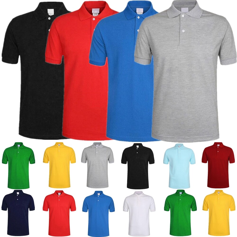 Men’s Polo Shirt Dri-Fit Golf Sports Plain Solid Jersey Casual Cotton T Shirt