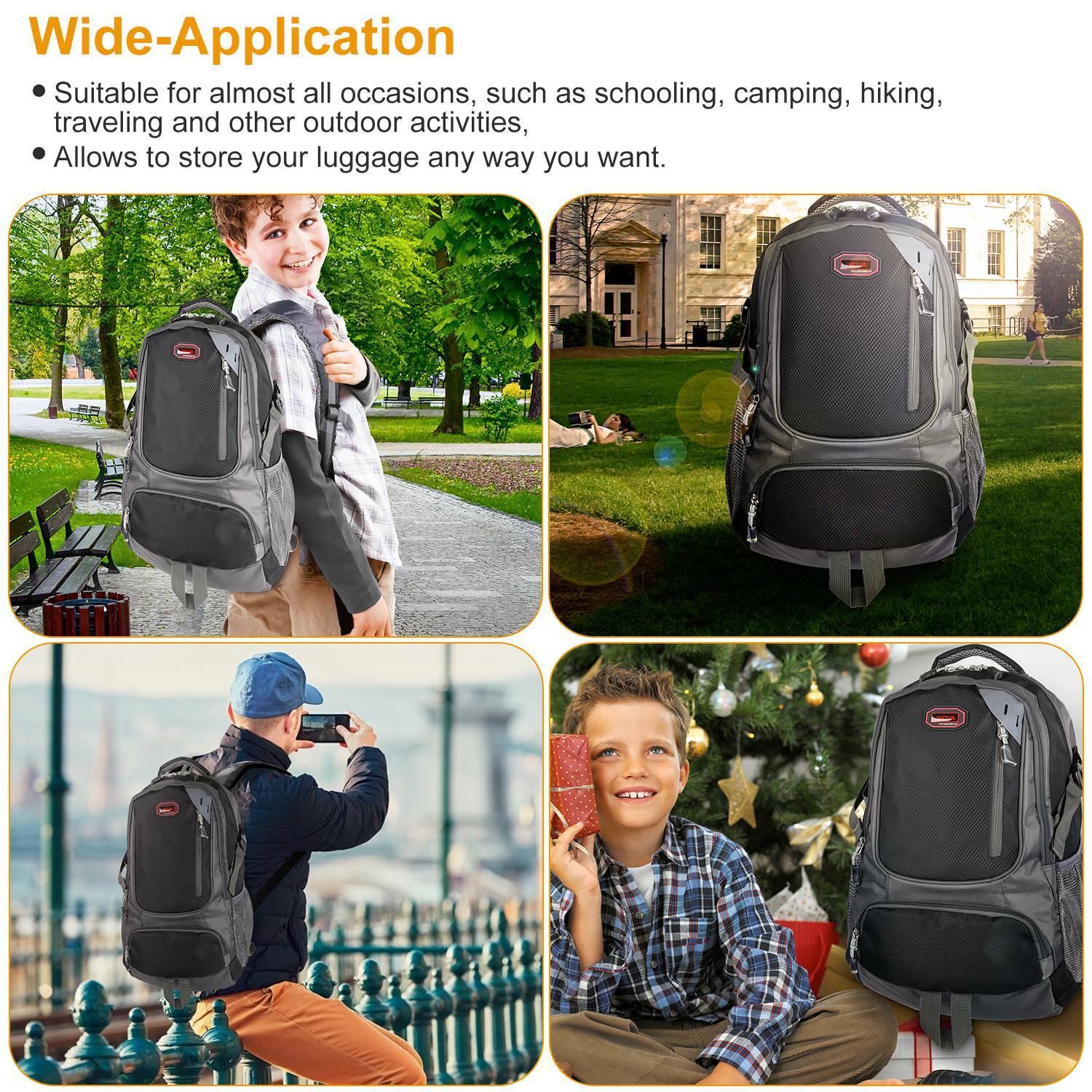Men Women Backpack Sports Gym Shoulder Bag Outdoor Hiking Travel School Backpack