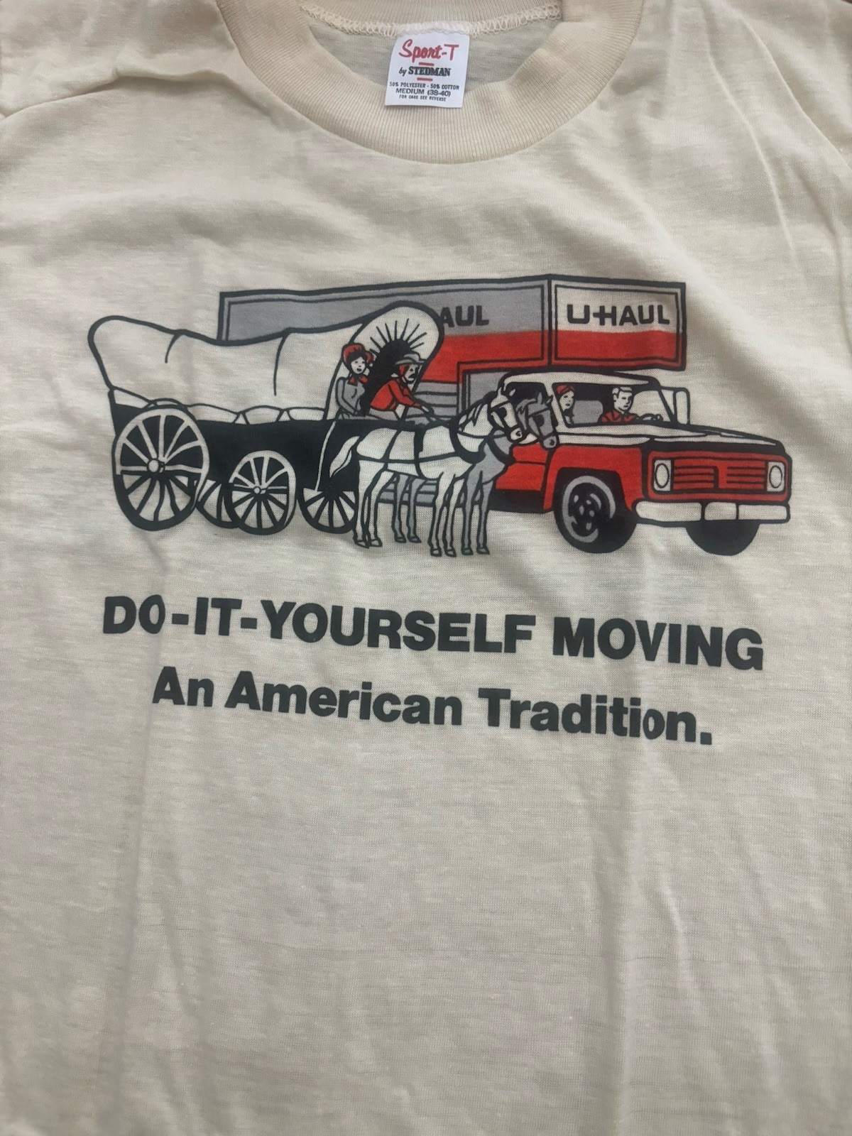 Vtg 1970s U-Haul Single Stitch T Shirt Deadstock Rare Stedman 2 Sided Medium