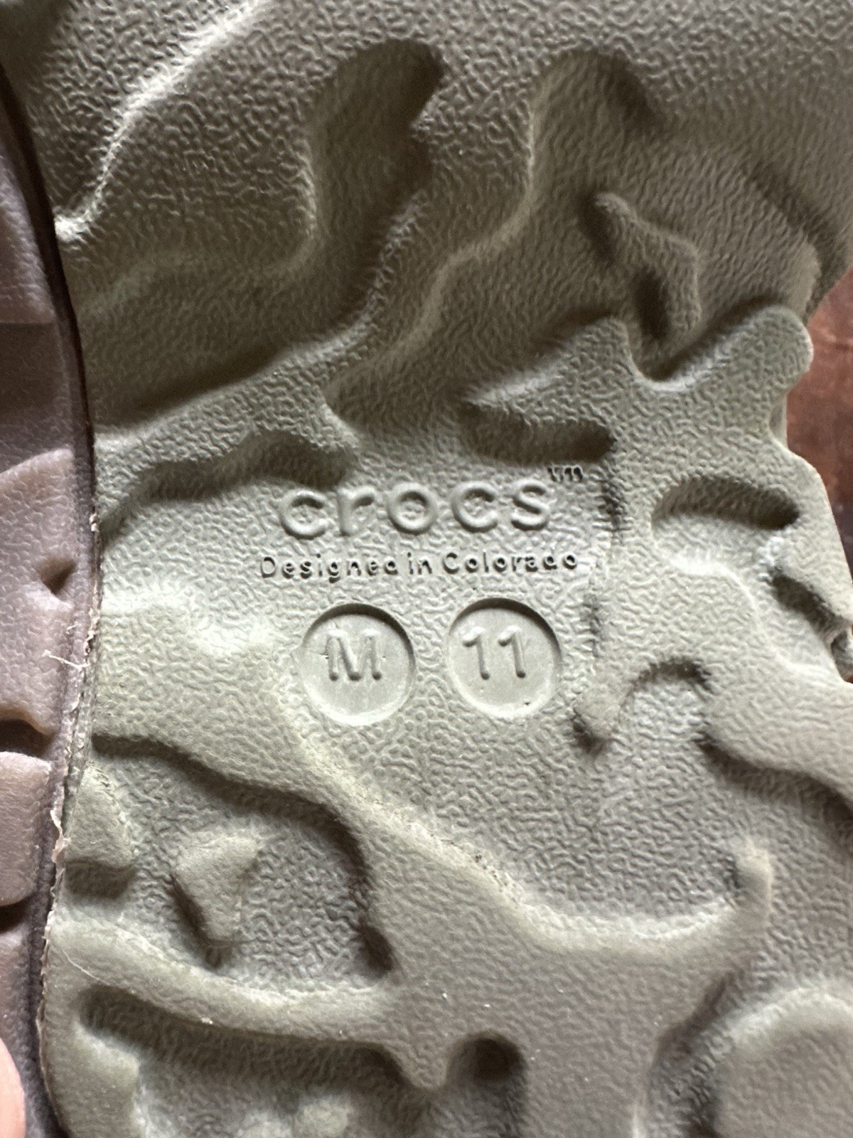 Crocs All-Terrain Atlas Clog Men Size 11 Army Green Espresso Sandals 208391-32C
