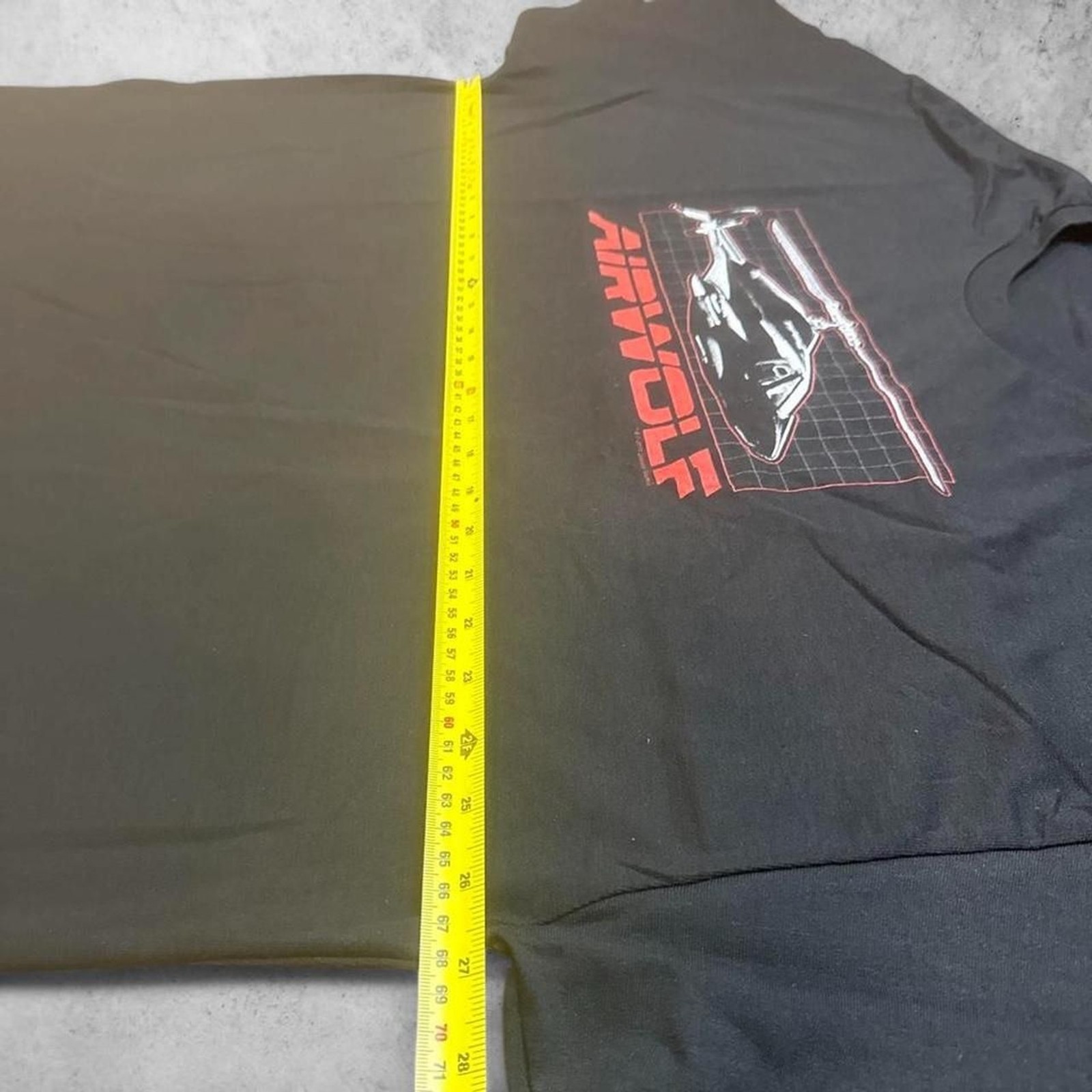 Airwolf Helicopter Grid TV Show Graphic Tee Black 3XL Tall Gildan 80s Retro