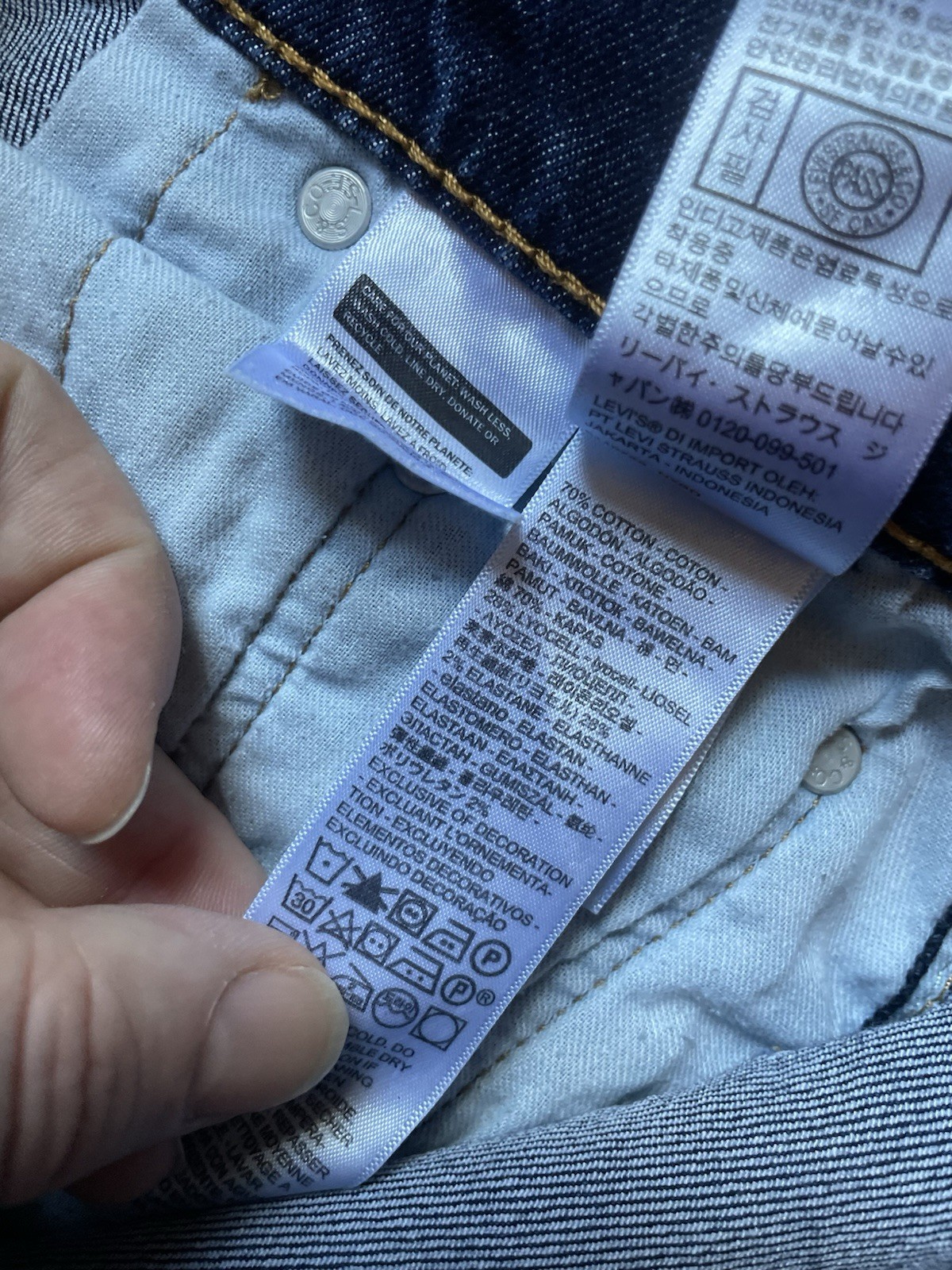 Levi’s 513 Jeans 30×30 Men’s Stretch Slim Fit Zip Fly Straight Denim Dark Blue
