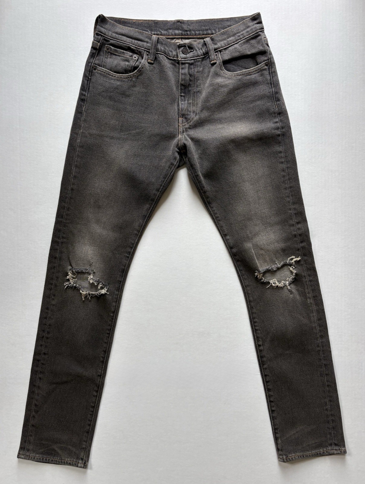 Levi’s 505 C Slim Straight Faded Black Jeans Distressed Womens 29×32