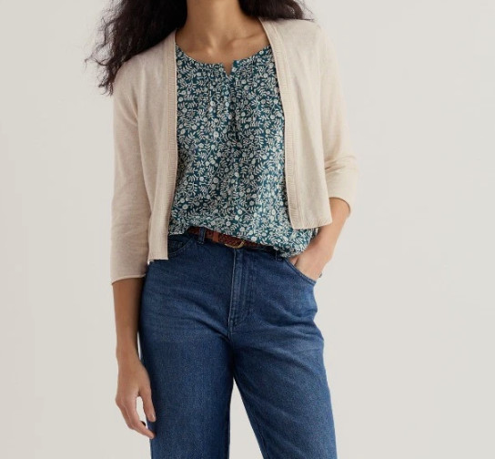 Seasalt Cornwall, Vanessa Cotton Cardigan Chalk, size 18