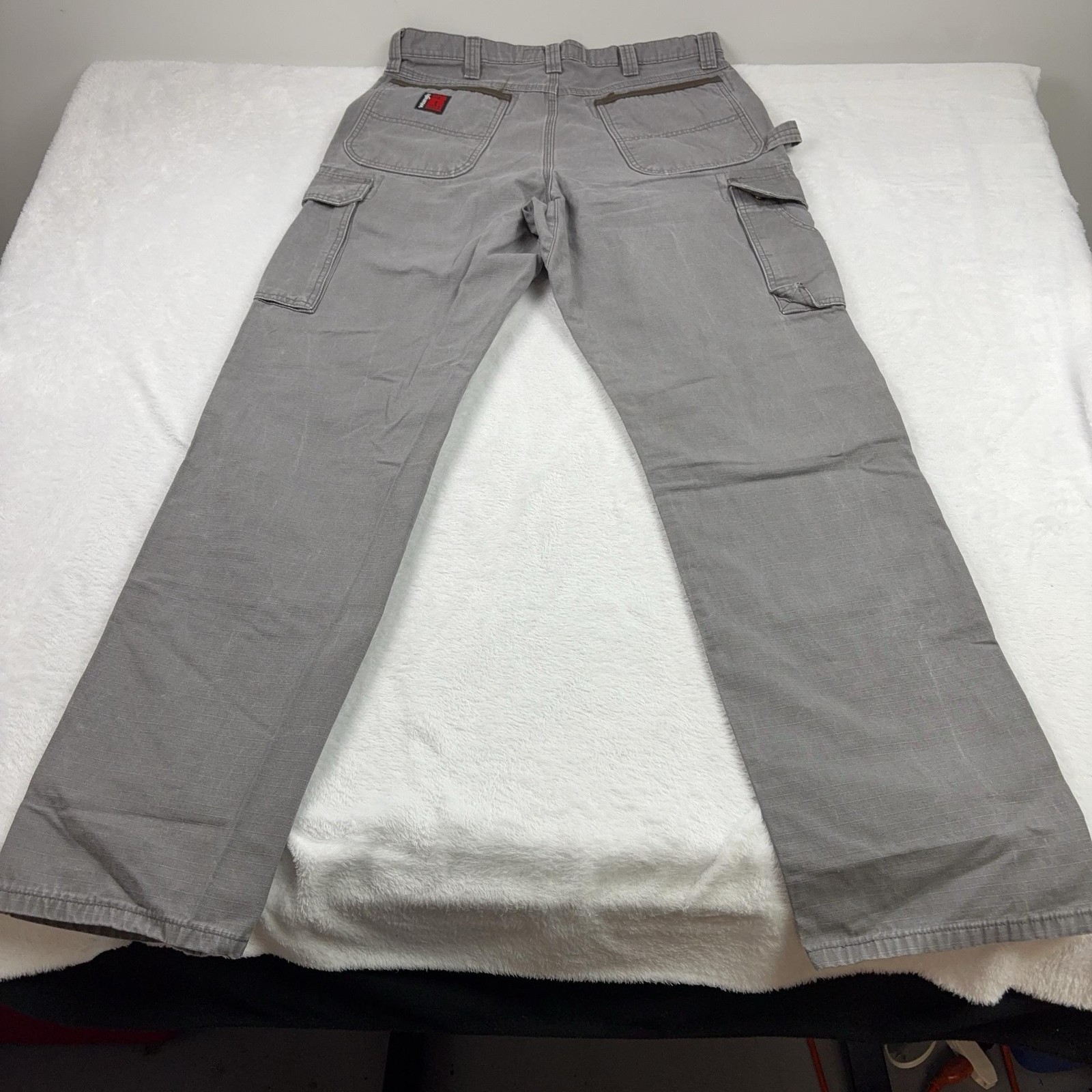 Wrangler Riggs Pants Mens 34×36 Gray Carpenter RIGGS Workwear Canvas Pockets