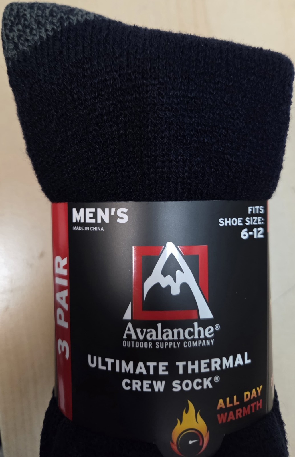 3 Pairs Avalanche Men’s Ultimate Thermal Crew Socks Navy Blue Size 6-12